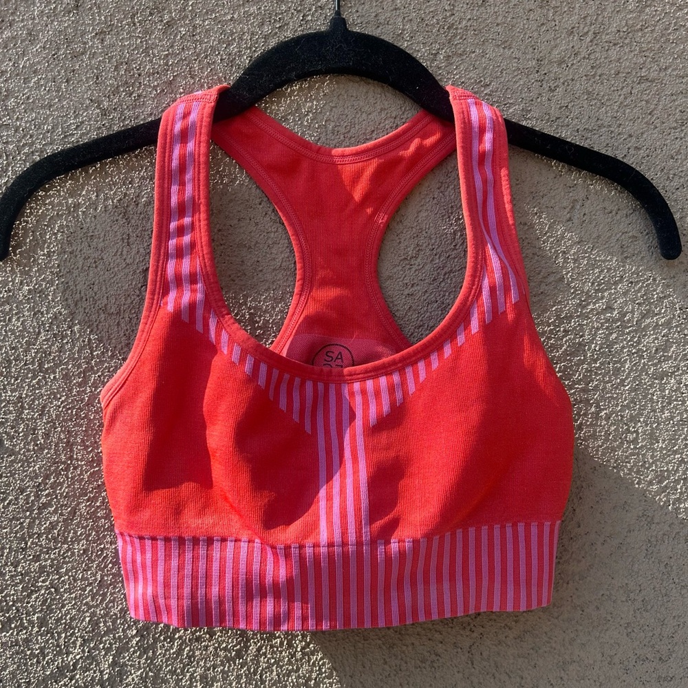 Sage Red and Pink Striped Activewear